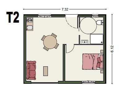plan chalet bois 30 m2 pour senior