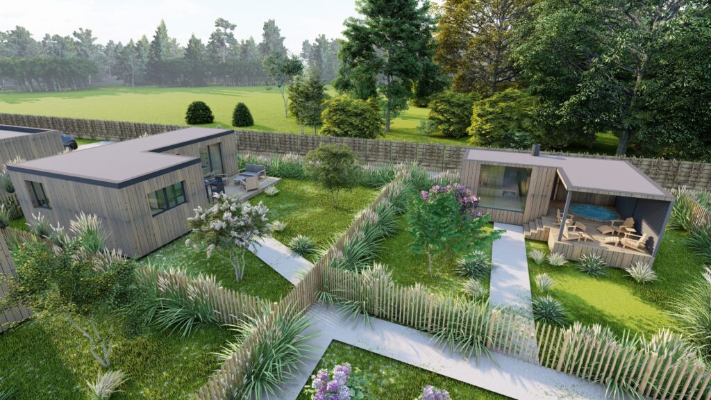 Eco lodge premium en bois avec spa privatif dans un micro-camping nature