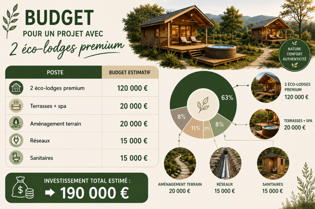 Investissement initial nécessaire pour lancer deux éco-lodges premium avec spa.